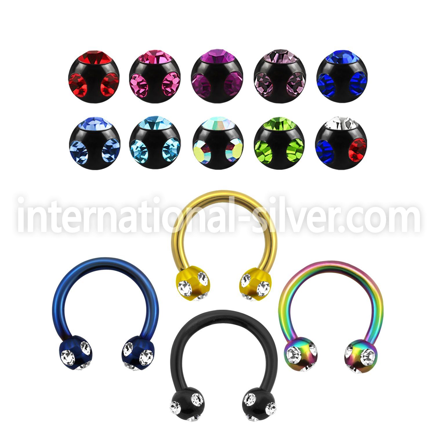 cbtjb3 horseshoes anodized surgical steel 316l belly button