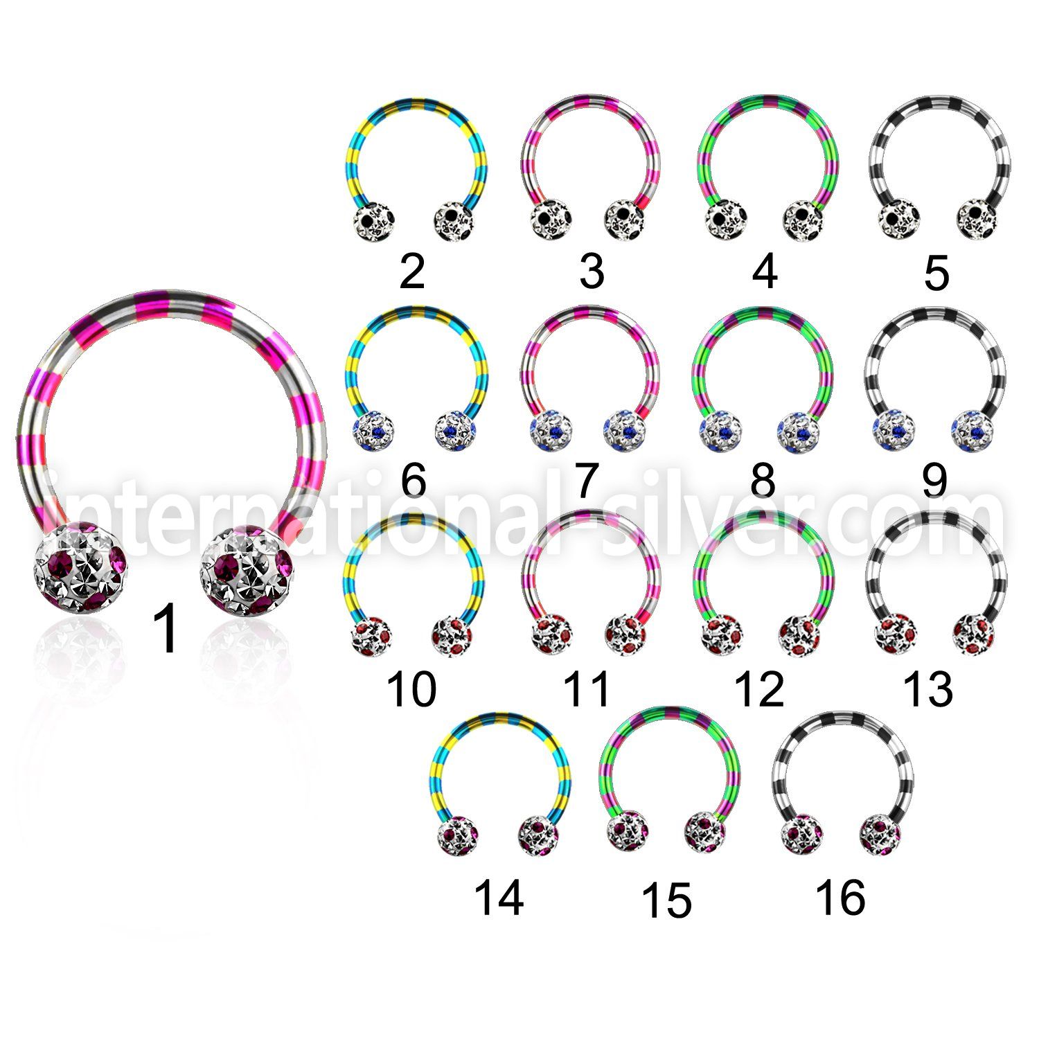 cbtlfr5a horseshoes anodized surgical steel 316l belly button