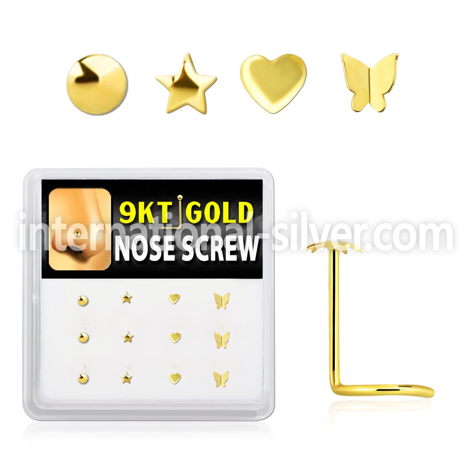 d9gsc4 l shape nose studs gold nose