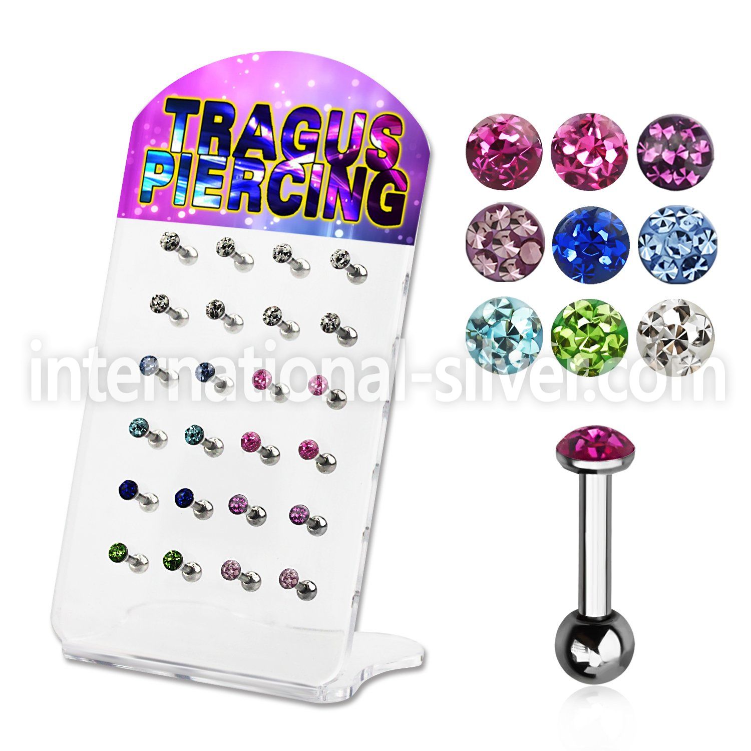 dacb117 straight barbells surgical steel 316l tragus