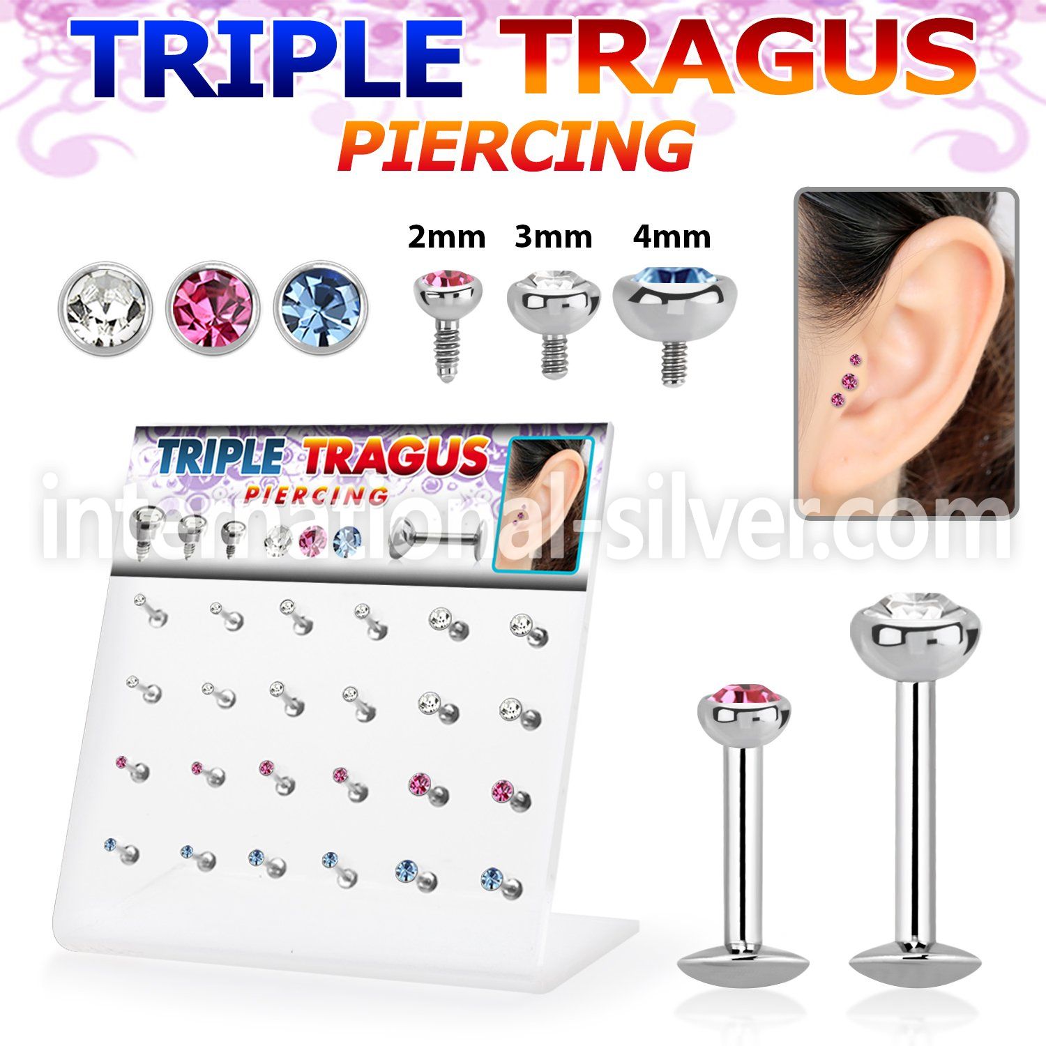 dacb121 labrets lip rings surgical steel 316l tragus