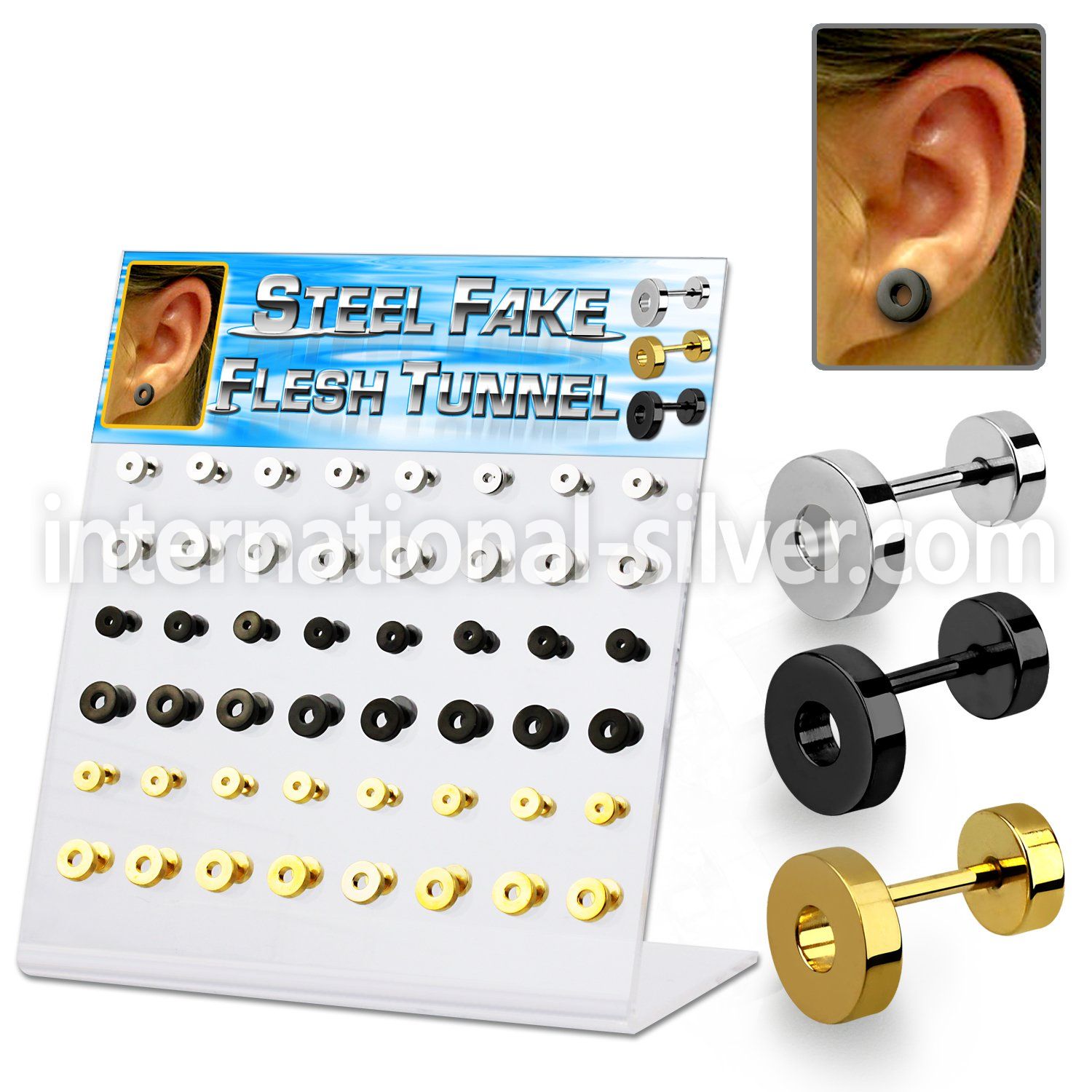 dacb138 cheaters  illusion plugs and tapers anodized surgical steel 316l ear lobe