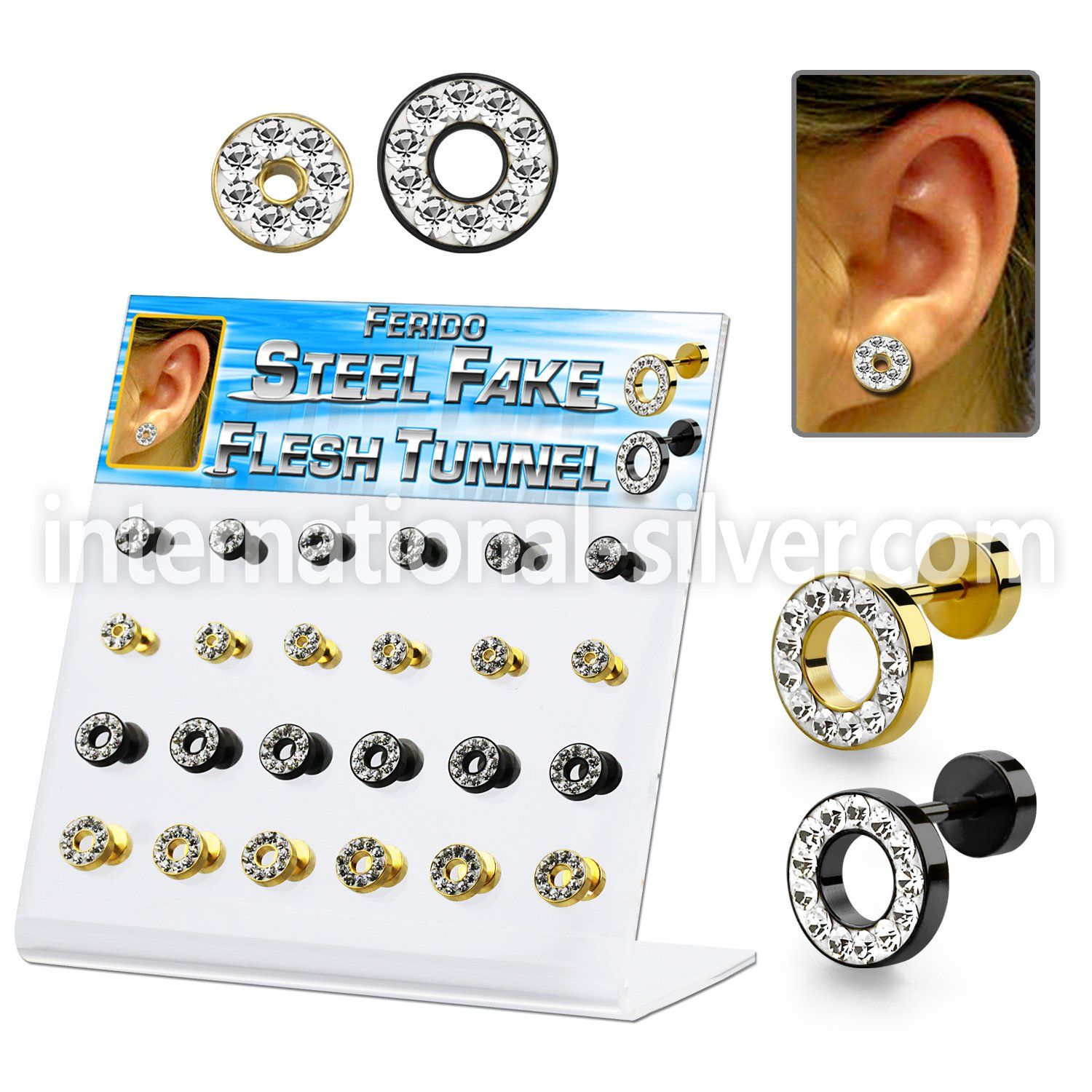 dacb141 cheaters  illusion plugs and tapers anodized surgical steel 316l ear lobe
