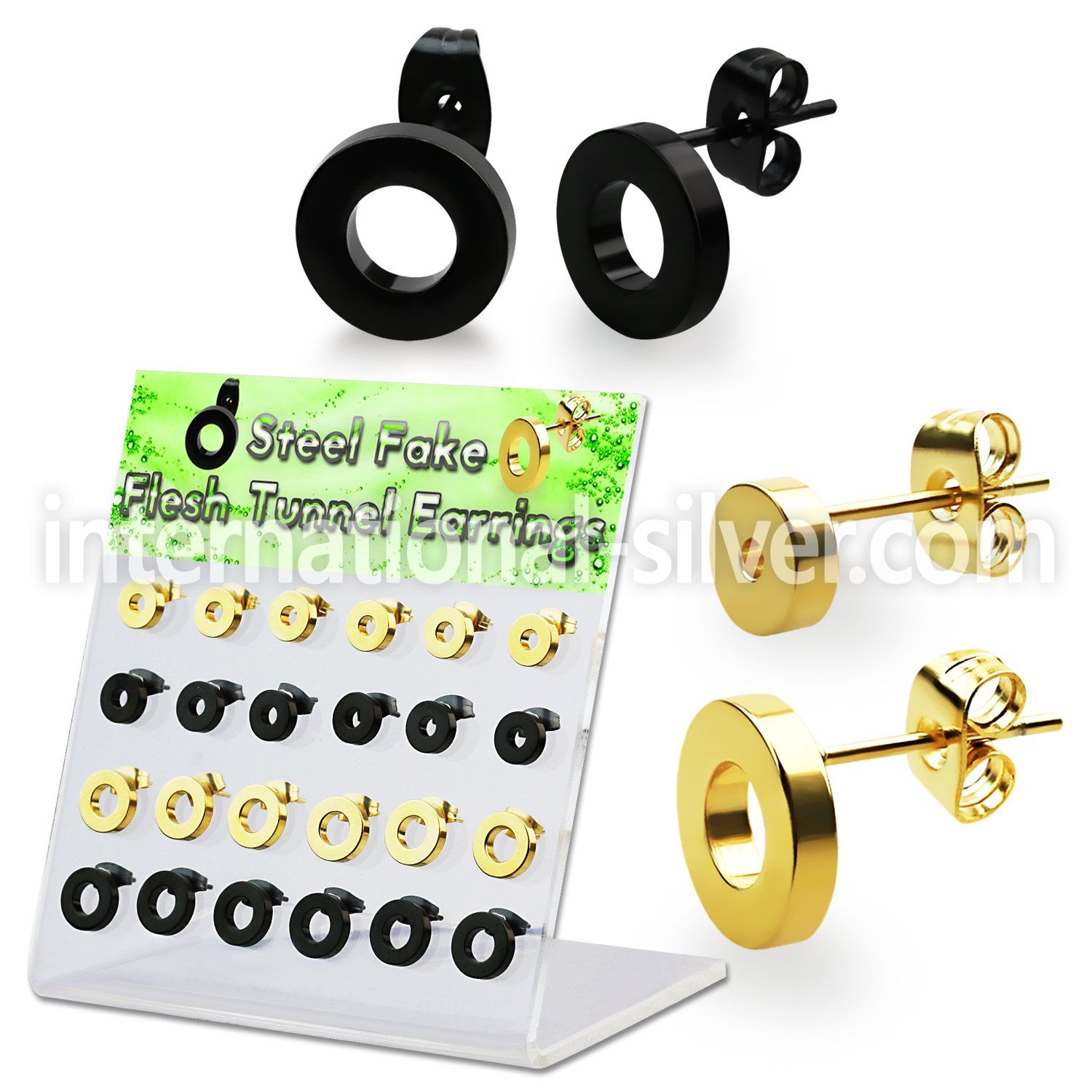 dacb196 cheaters  illusion plugs and tapers anodized surgical steel 316l ear lobe