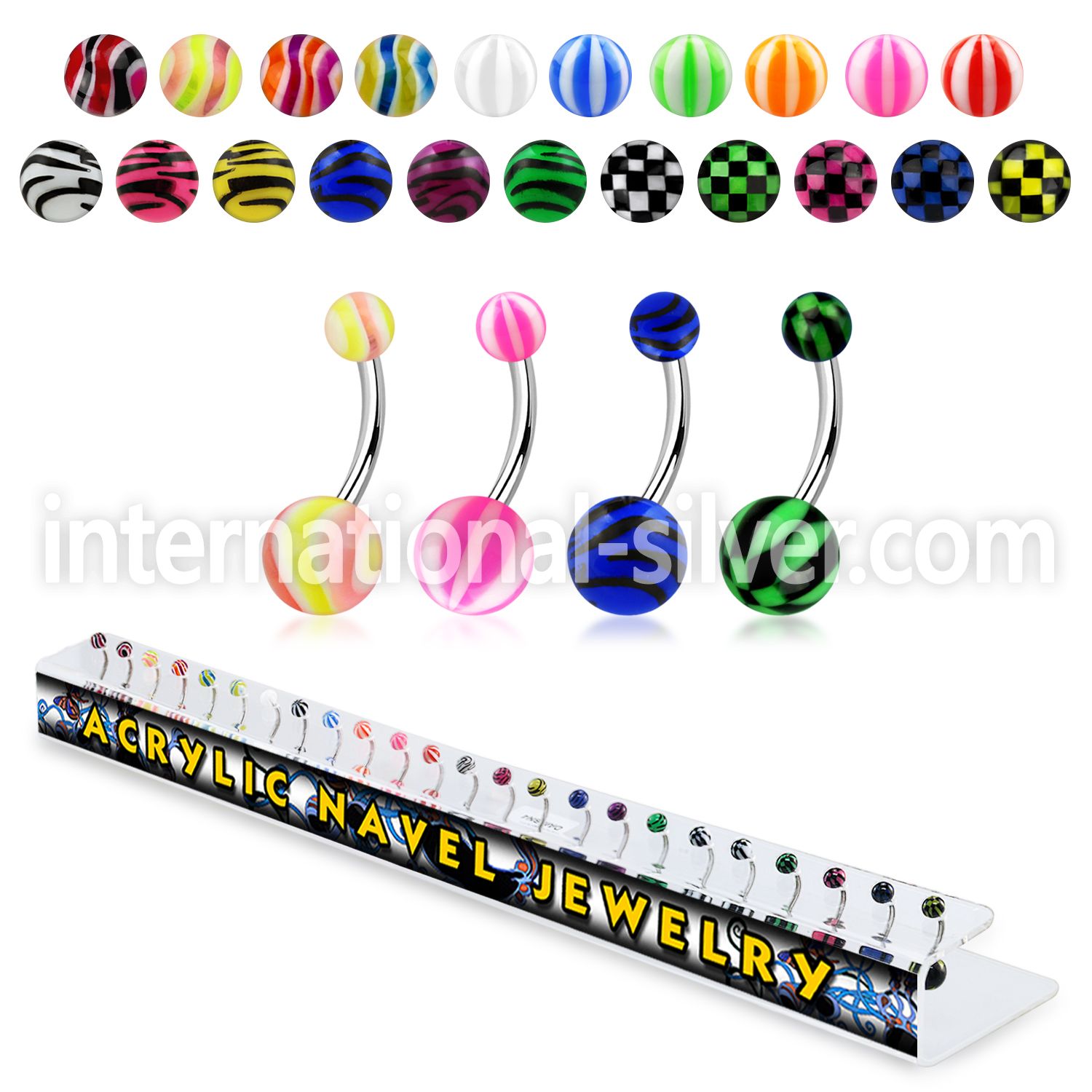 dambn4 belly rings surgical steel 316l with acrylic parts belly button