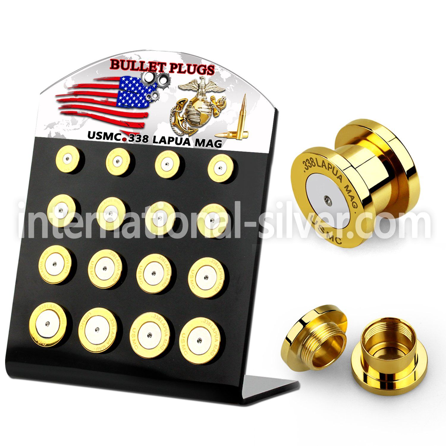 dapg100u plugs gauges anodized surgical steel 316l ear lobe