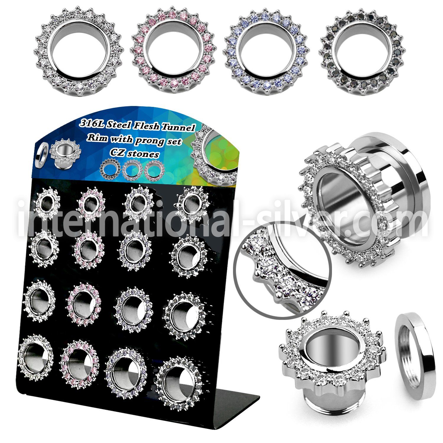 dapg186b tunnels gauges surgical steel 316l ear lobe