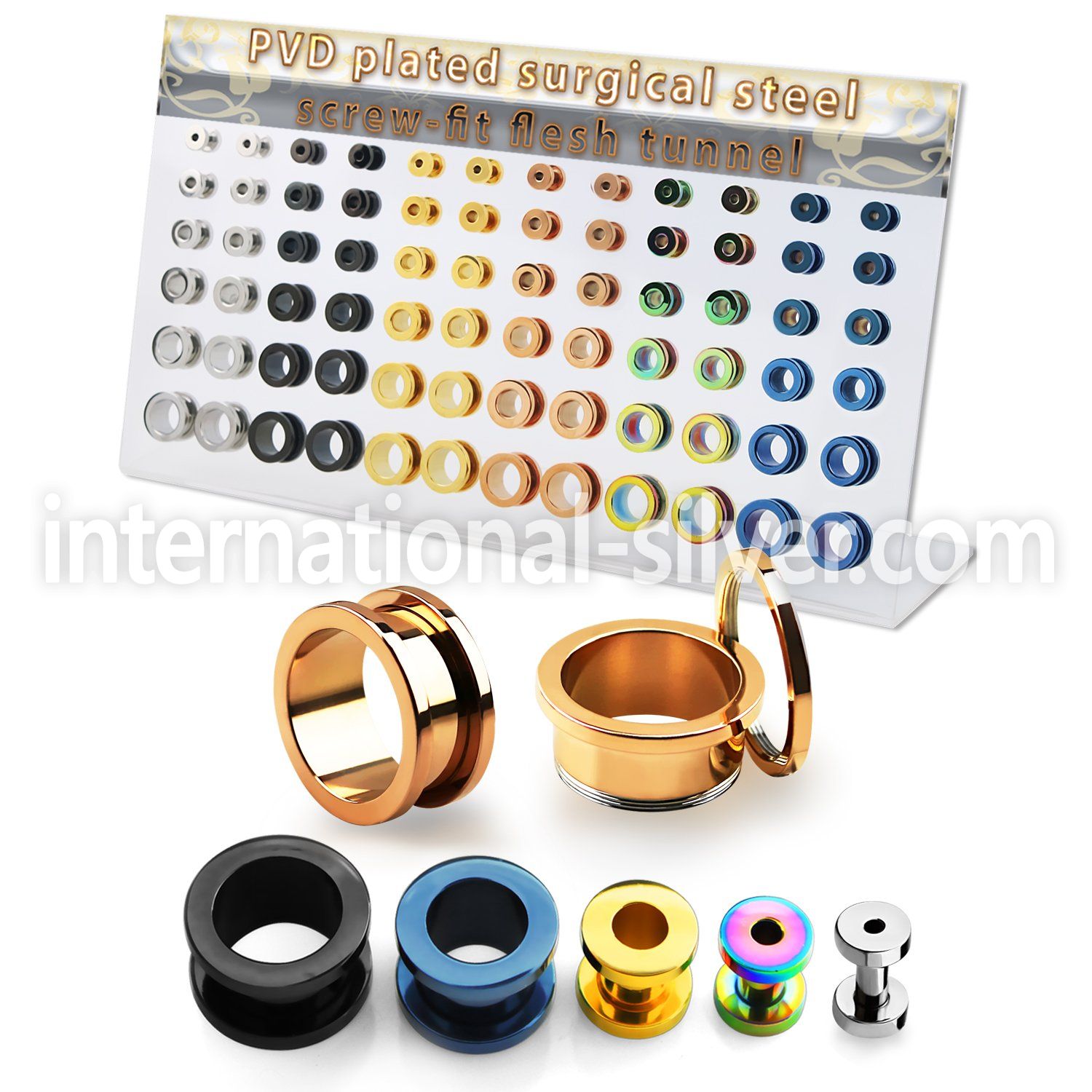 dapg187 tunnels gauges anodized surgical steel 316l ear lobe