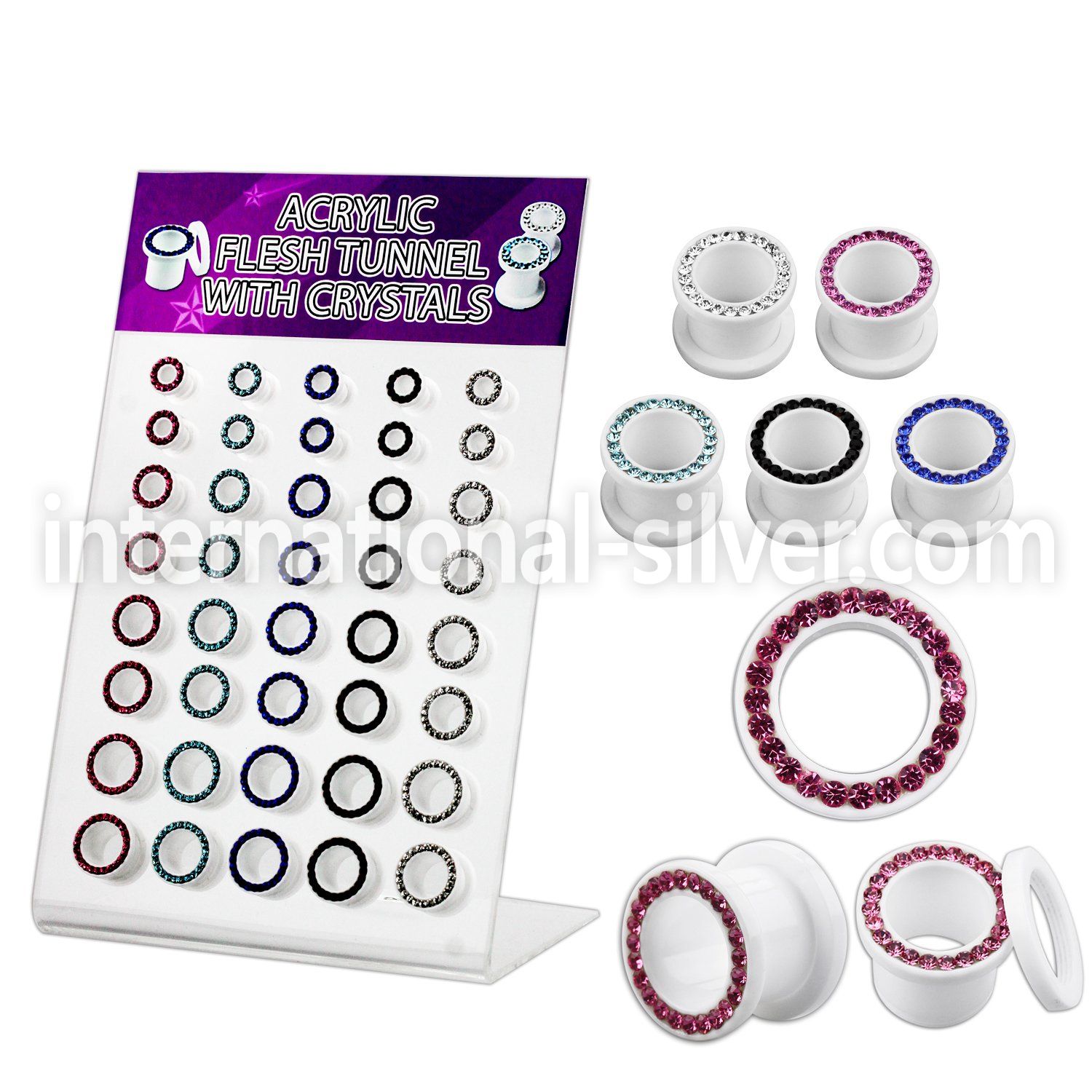 dapg34 tunnels gauges acrylic body jewelry ear lobe