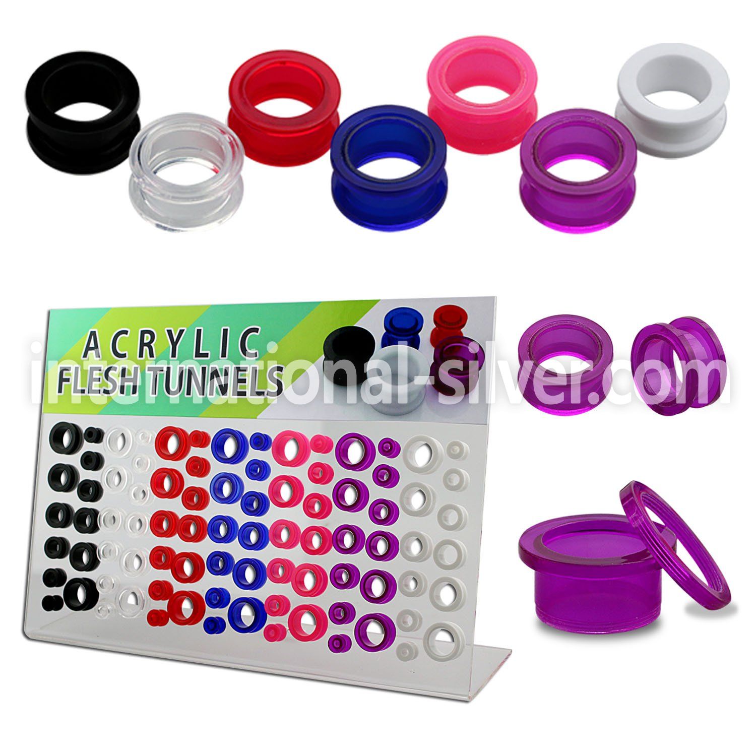 dapg40 tunnels gauges acrylic body jewelry ear lobe