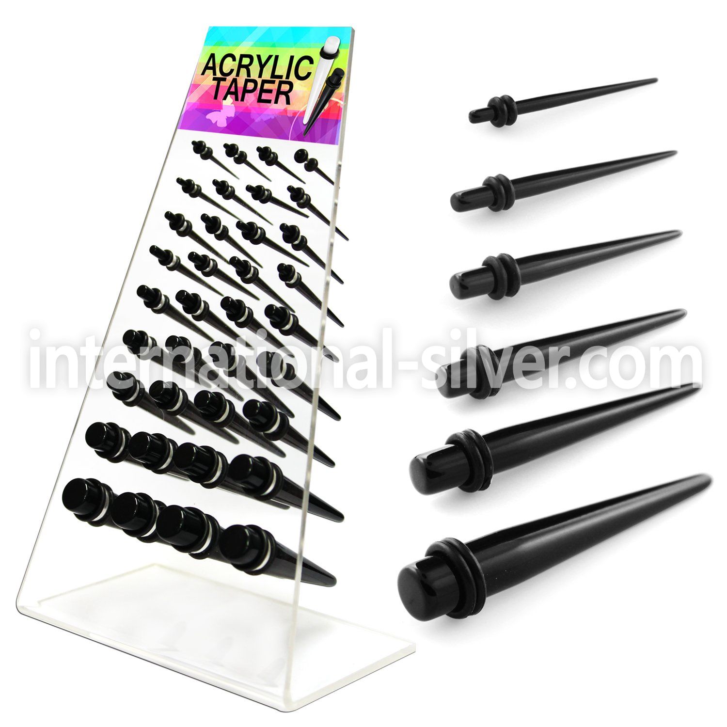 dapg46a board of black acrylic taper with double rubber o ring