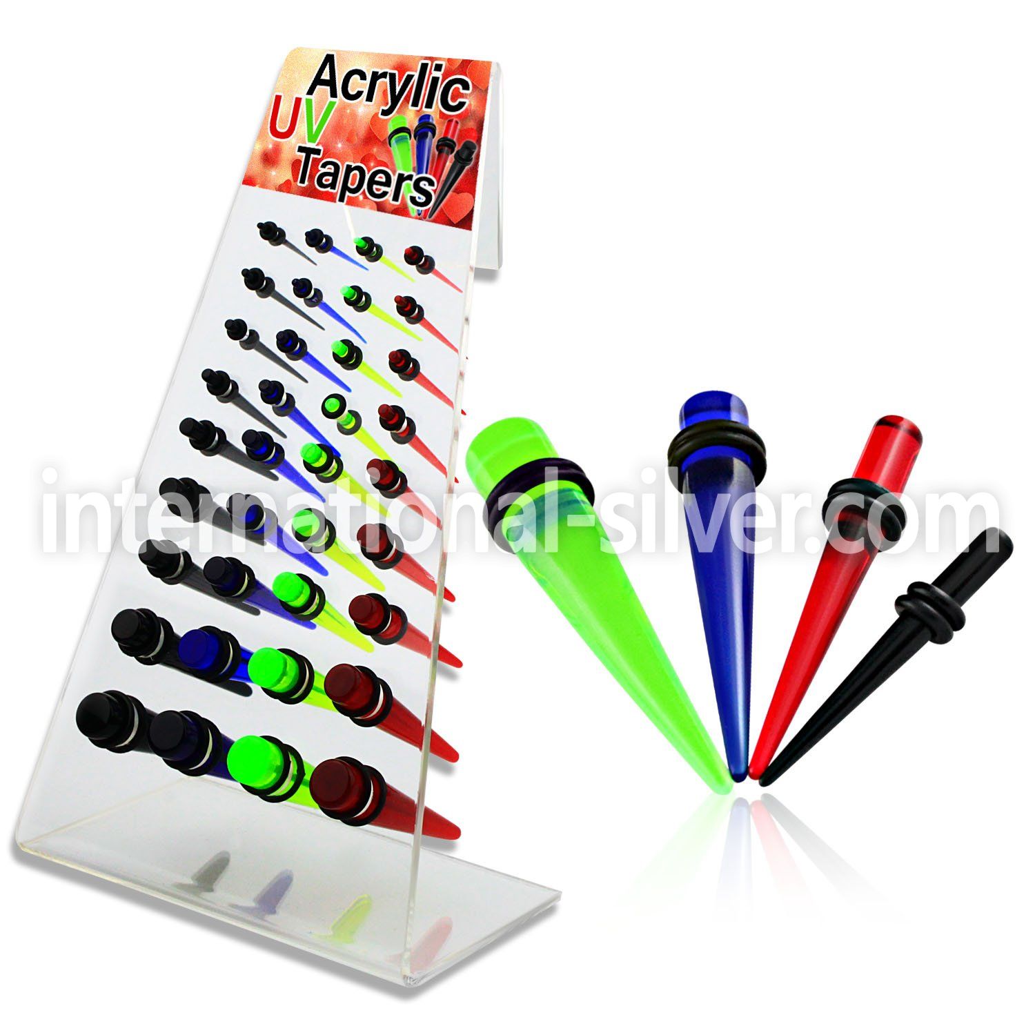 dapg46d board of colorful acrylic uv taper with double o ring