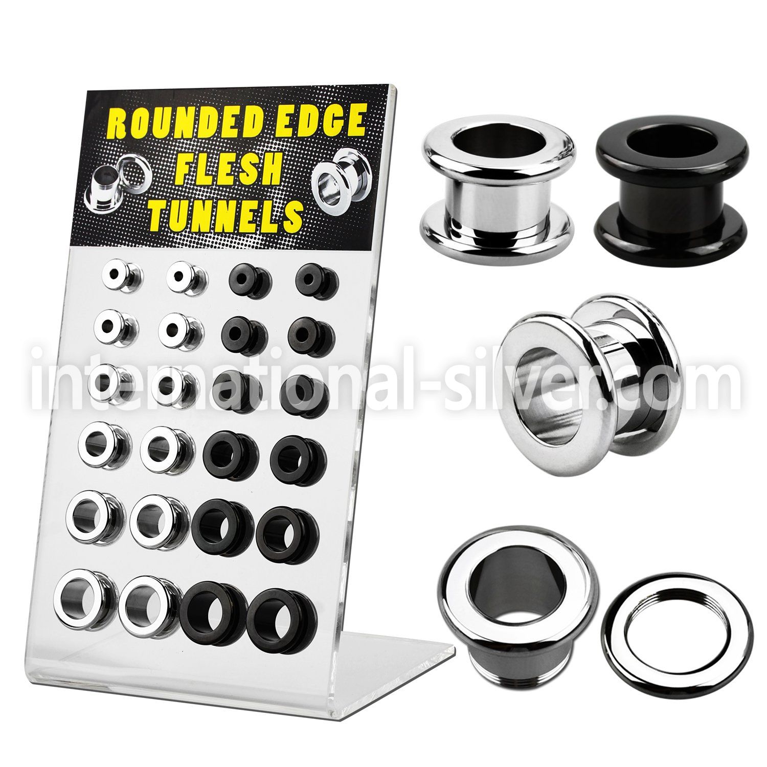 dapg51 tunnels gauges anodized surgical steel 316l ear lobe