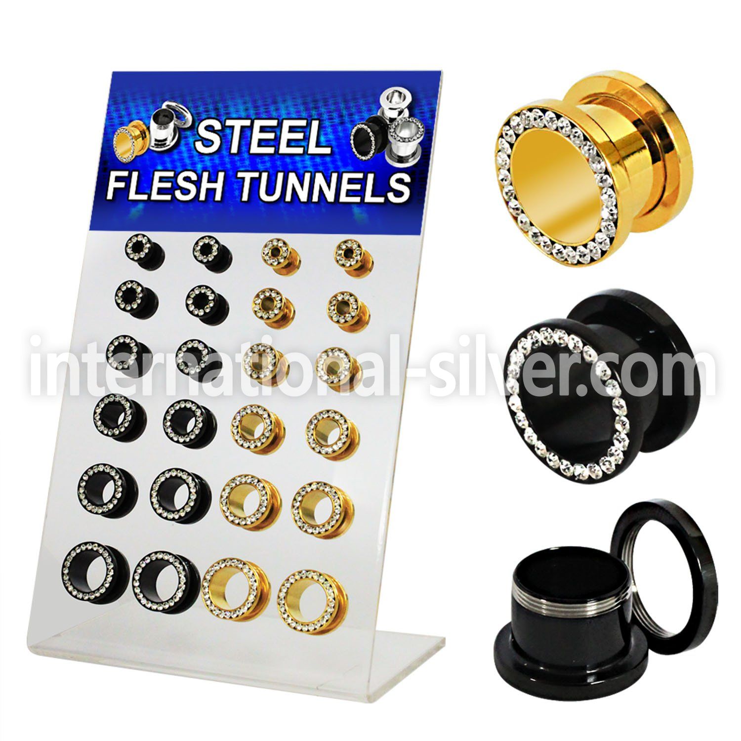 dapg56a tunnels gauges anodized surgical steel 316l ear lobe