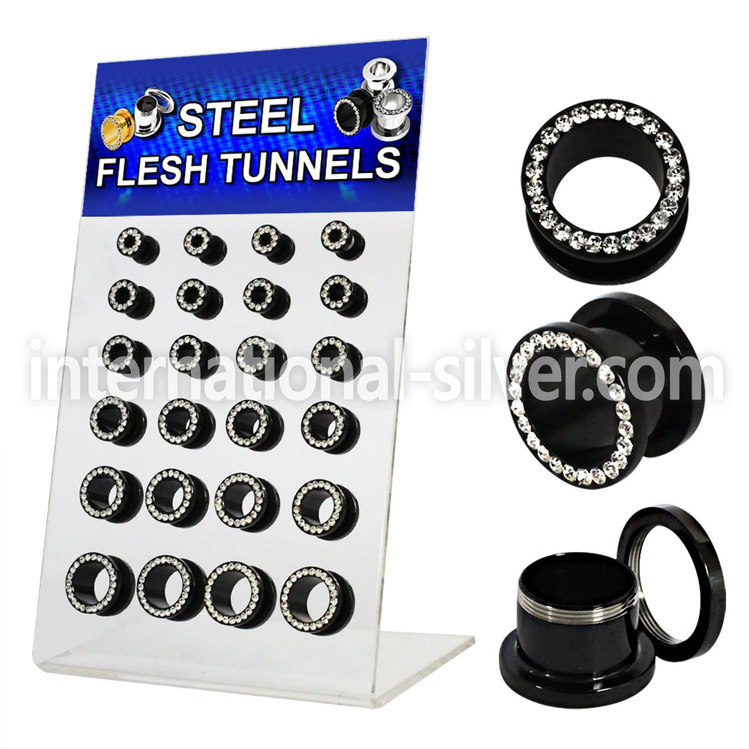 dapg56b tunnels gauges anodized surgical steel 316l ear lobe