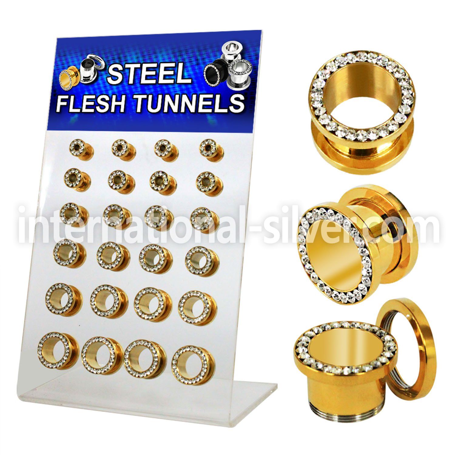 dapg56c tunnels gauges anodized surgical steel 316l ear lobe