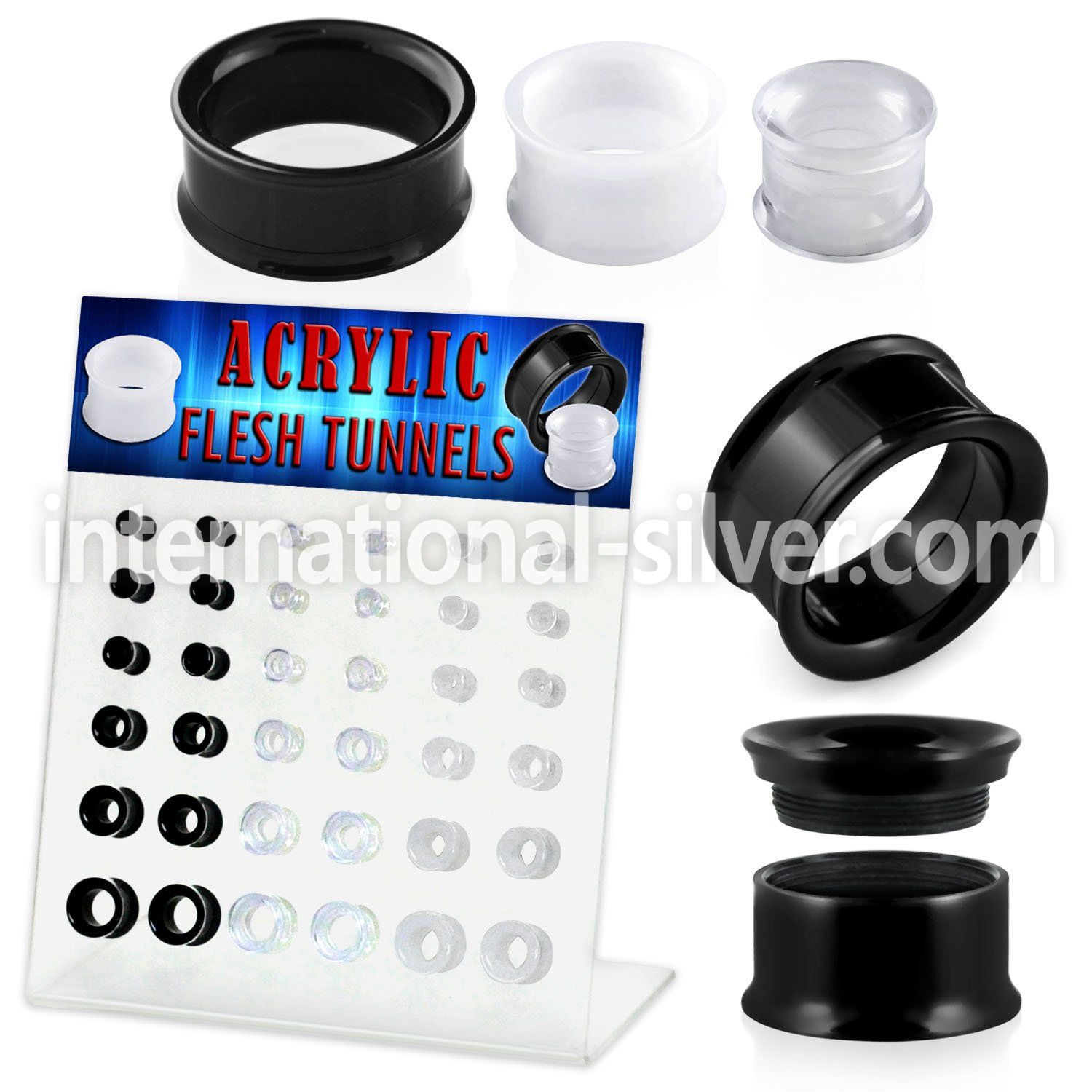 dapg68b tunnels gauges acrylic body jewelry ear lobe