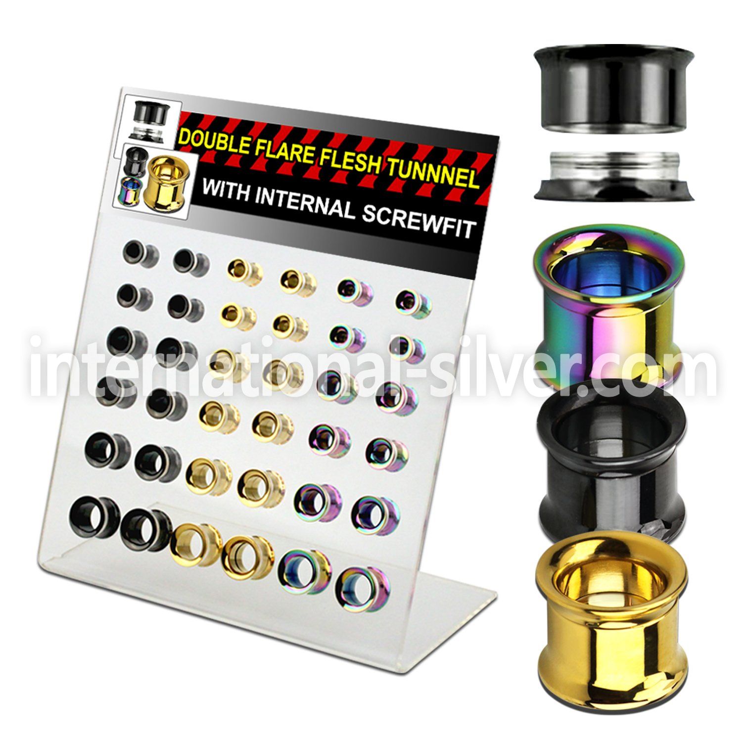 dapg77 tunnels gauges anodized surgical steel 316l ear lobe