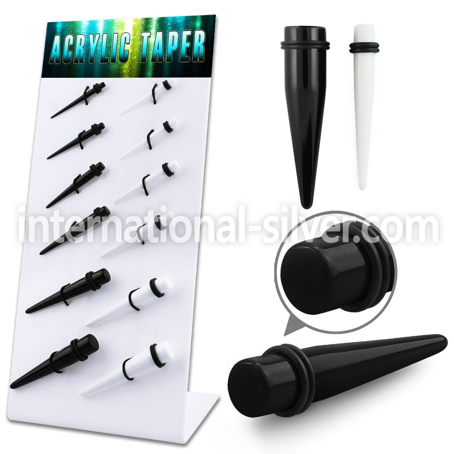 dapg86b board of black white acrylic taper with o ring