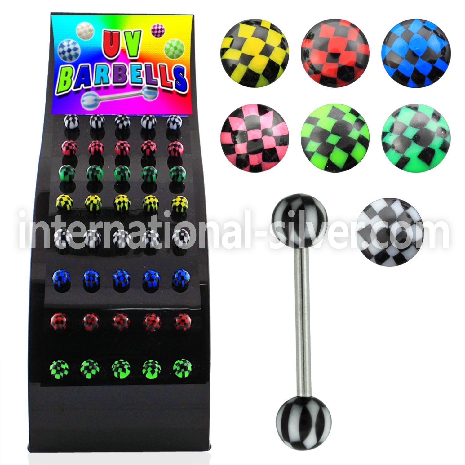 dbbdx5 straight barbells surgical steel 316l with acrylic parts tongue