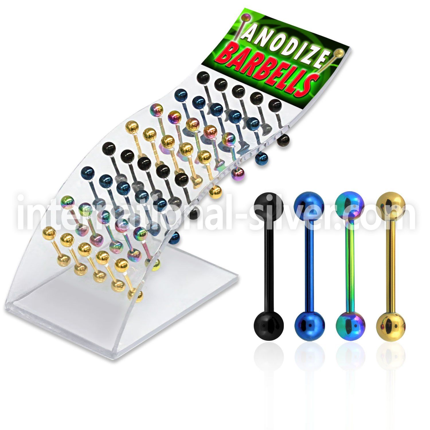 dbbt straight barbells anodized surgical steel 316l tongue