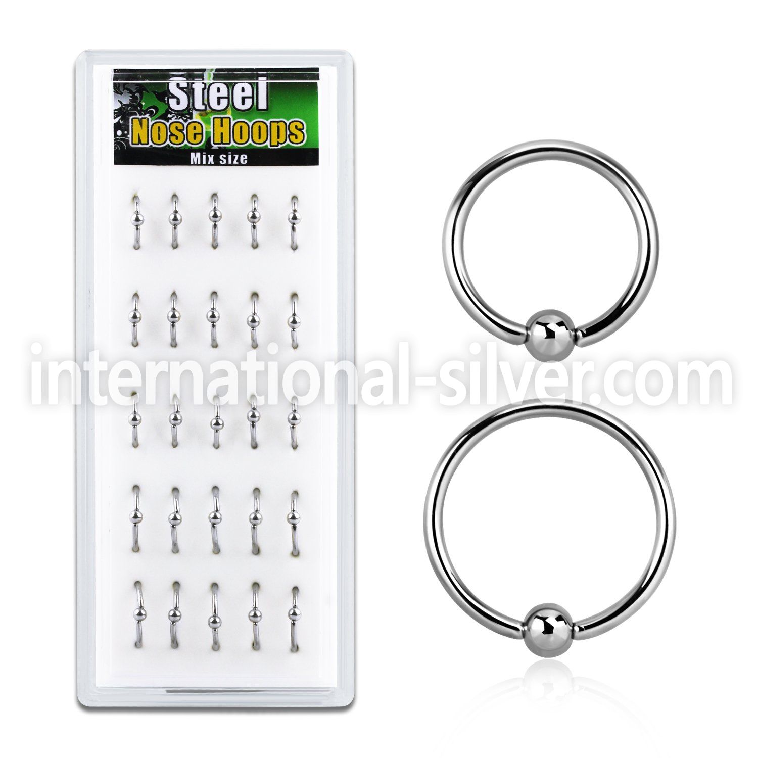 dbcr2 hoops captive rings surgical steel 316l ear lobe