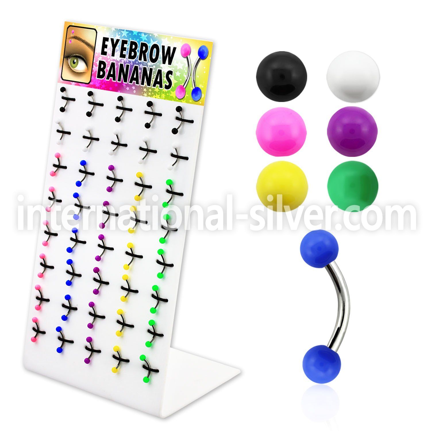 dbjmx10 micro curved barbells surgical steel 316l with acrylic parts eyebrow