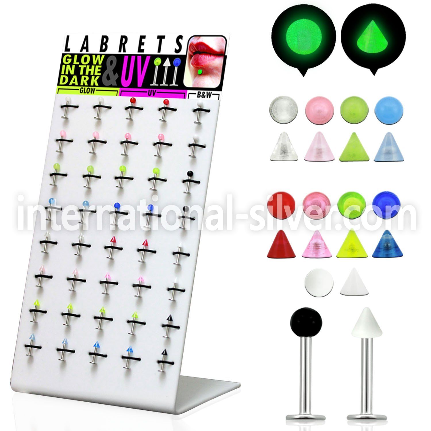 dbjmx1 labrets lip rings surgical steel 316l with acrylic parts labrets chin