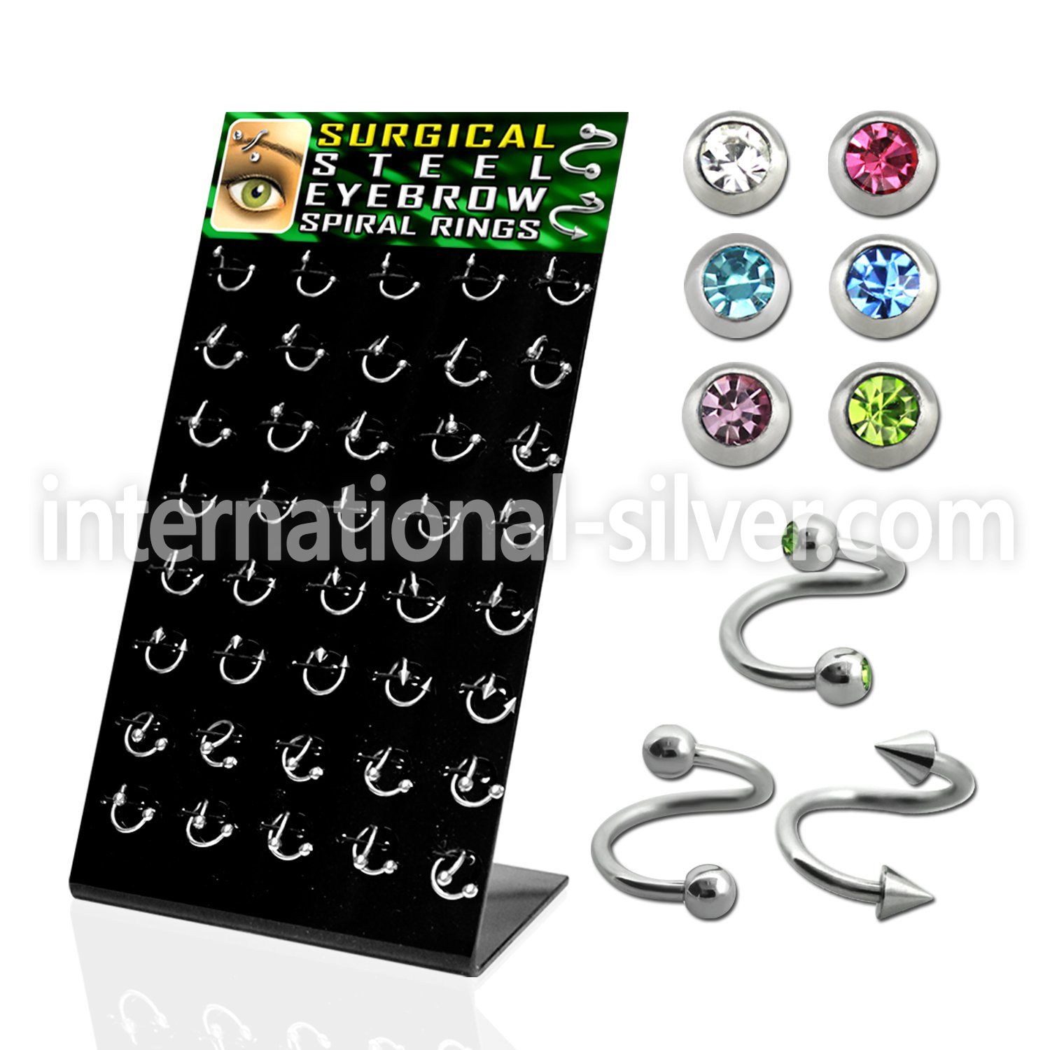 dbjmx3 spirals twisters surgical steel 316l eyebrow