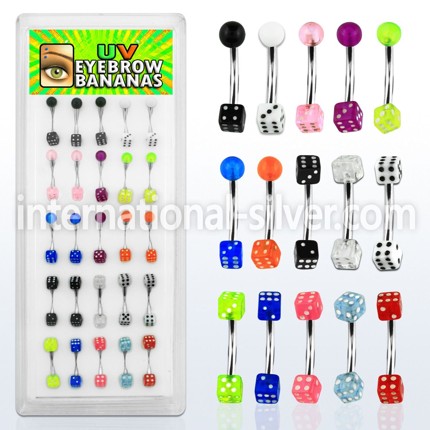 dbnedi2 micro curved barbells surgical steel 316l with acrylic parts eyebrow