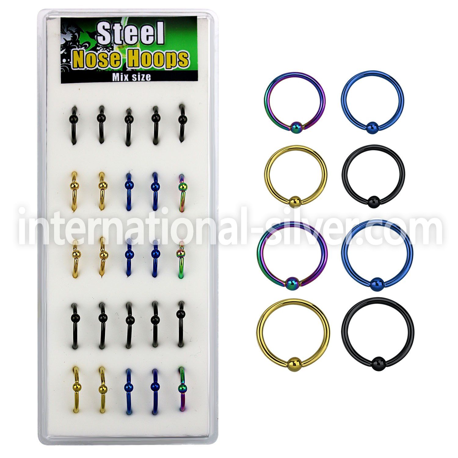 dcrtes hoops captive rings anodized surgical steel 316l nose