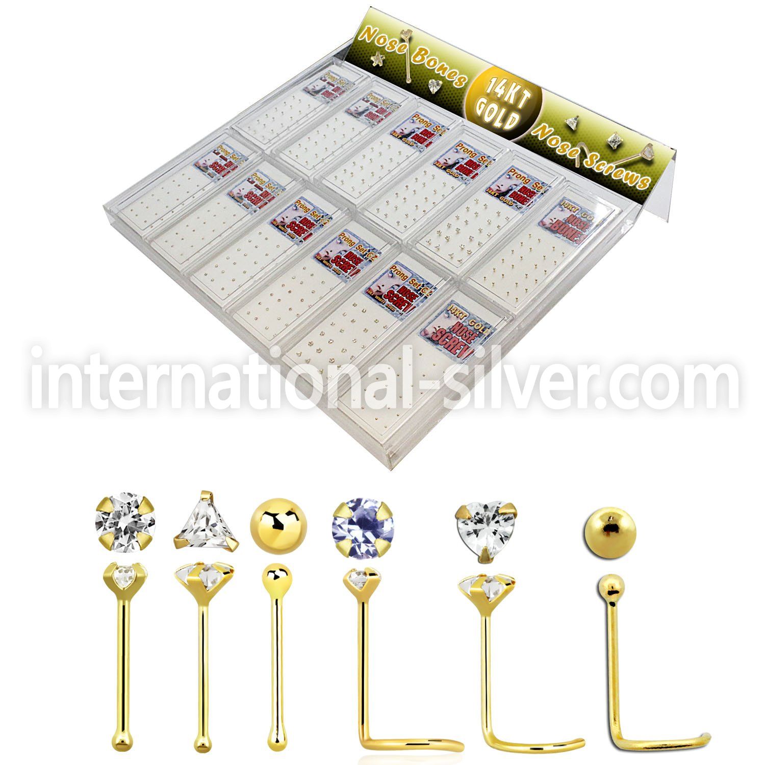 dgm12 l shape nose studs gold nose