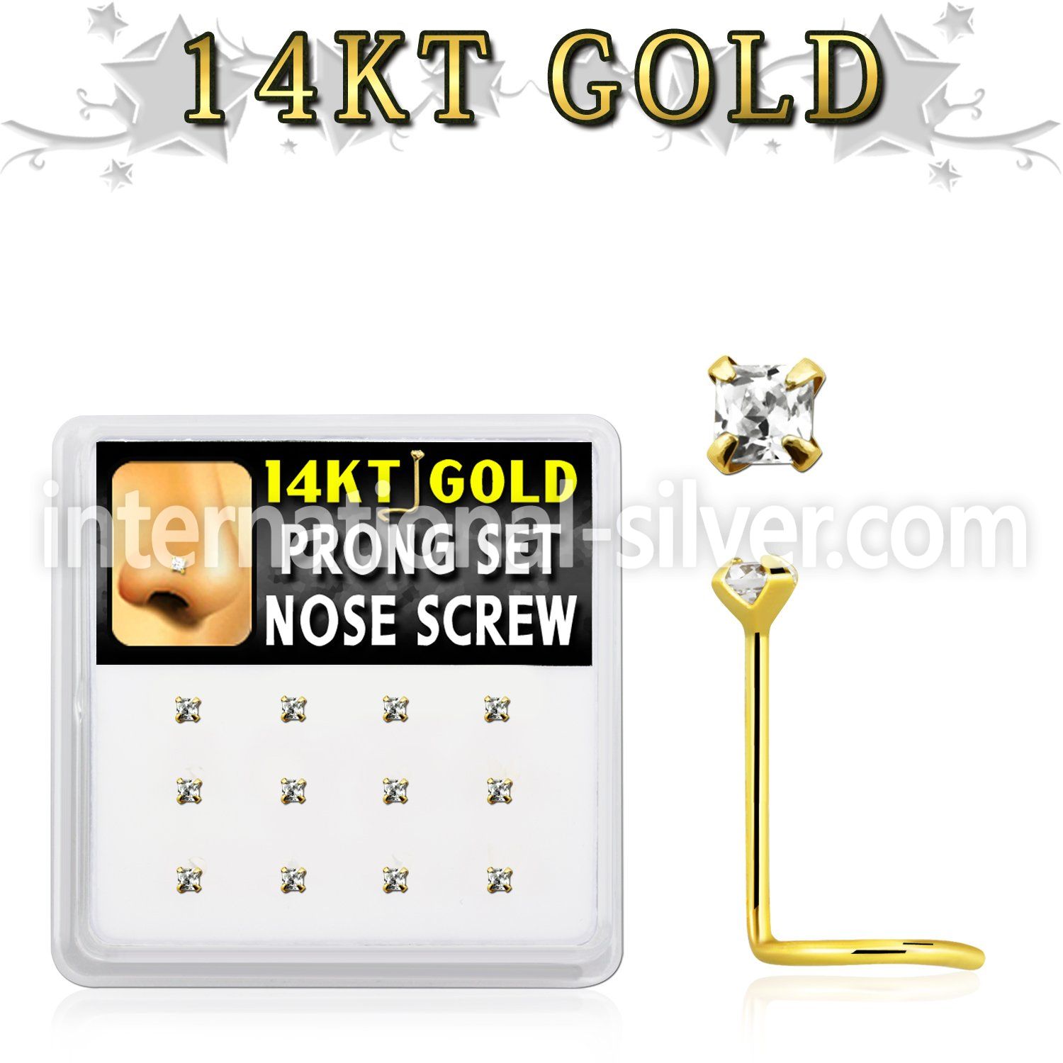 dgsc6 l shape nose studs gold nose