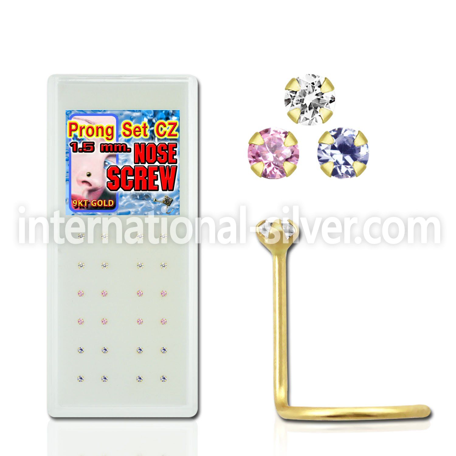 dgsz9m l shape nose studs gold nose