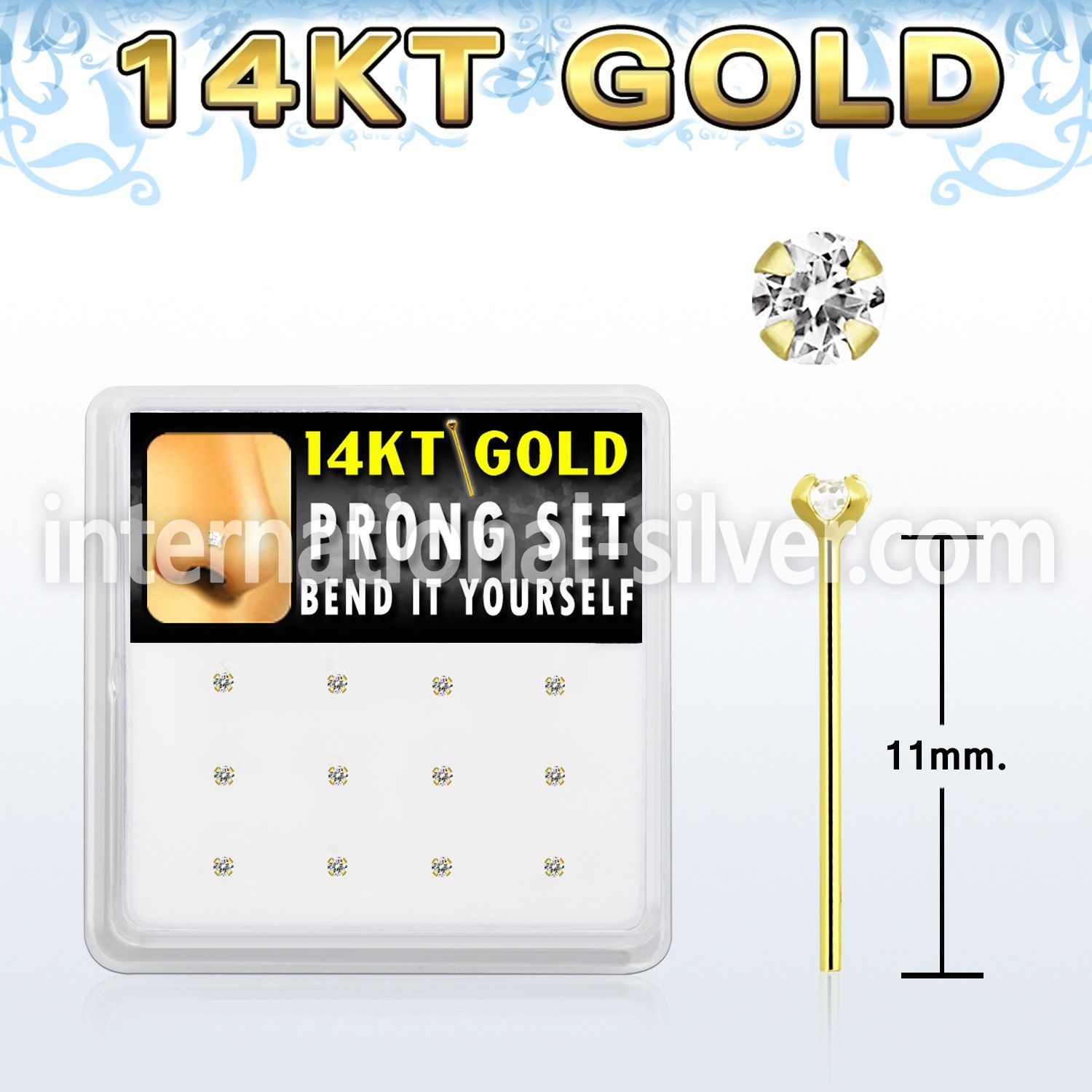 dgys20 gold bend it yourself nose studs nose piercing