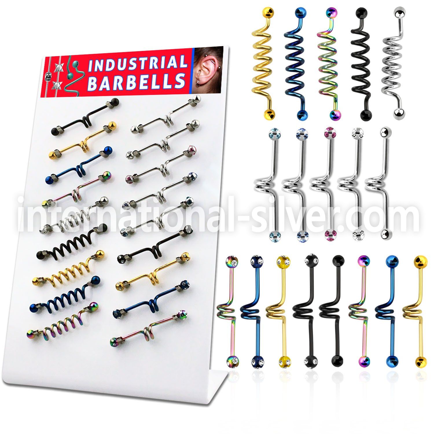 dind20 straight barbells anodized surgical steel 316l 