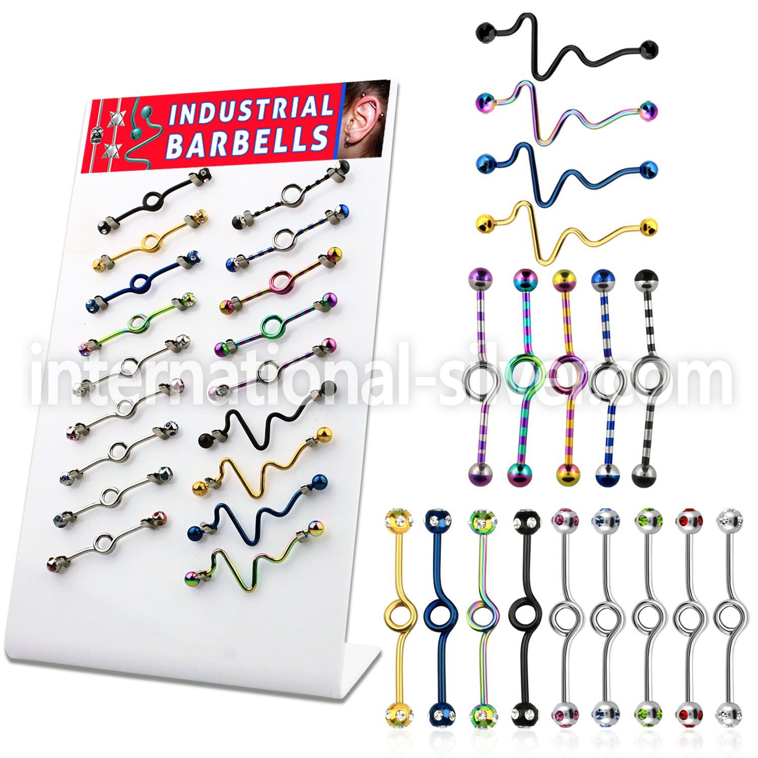 dind21 straight barbells anodized surgical steel 316l 