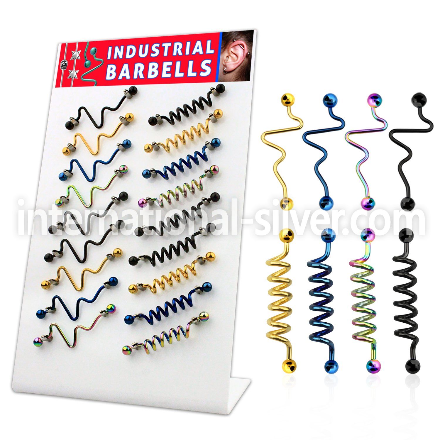 dind3 straight barbells anodized surgical steel 316l 