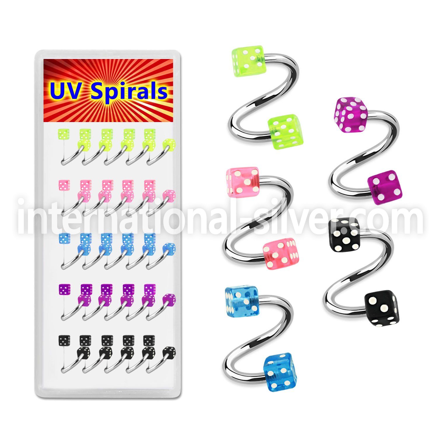 djspe4 spirals twisters surgical steel 316l with acrylic parts eyebrow