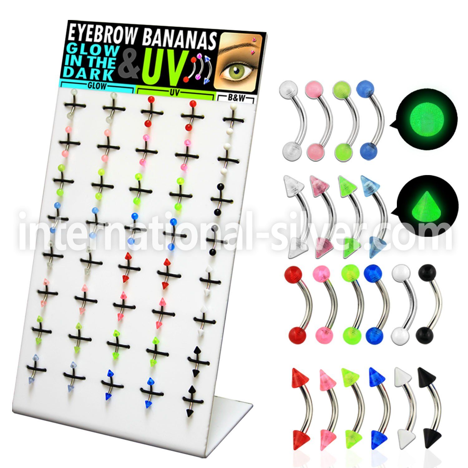 dmey3 micro curved barbells surgical steel 316l with acrylic parts eyebrow