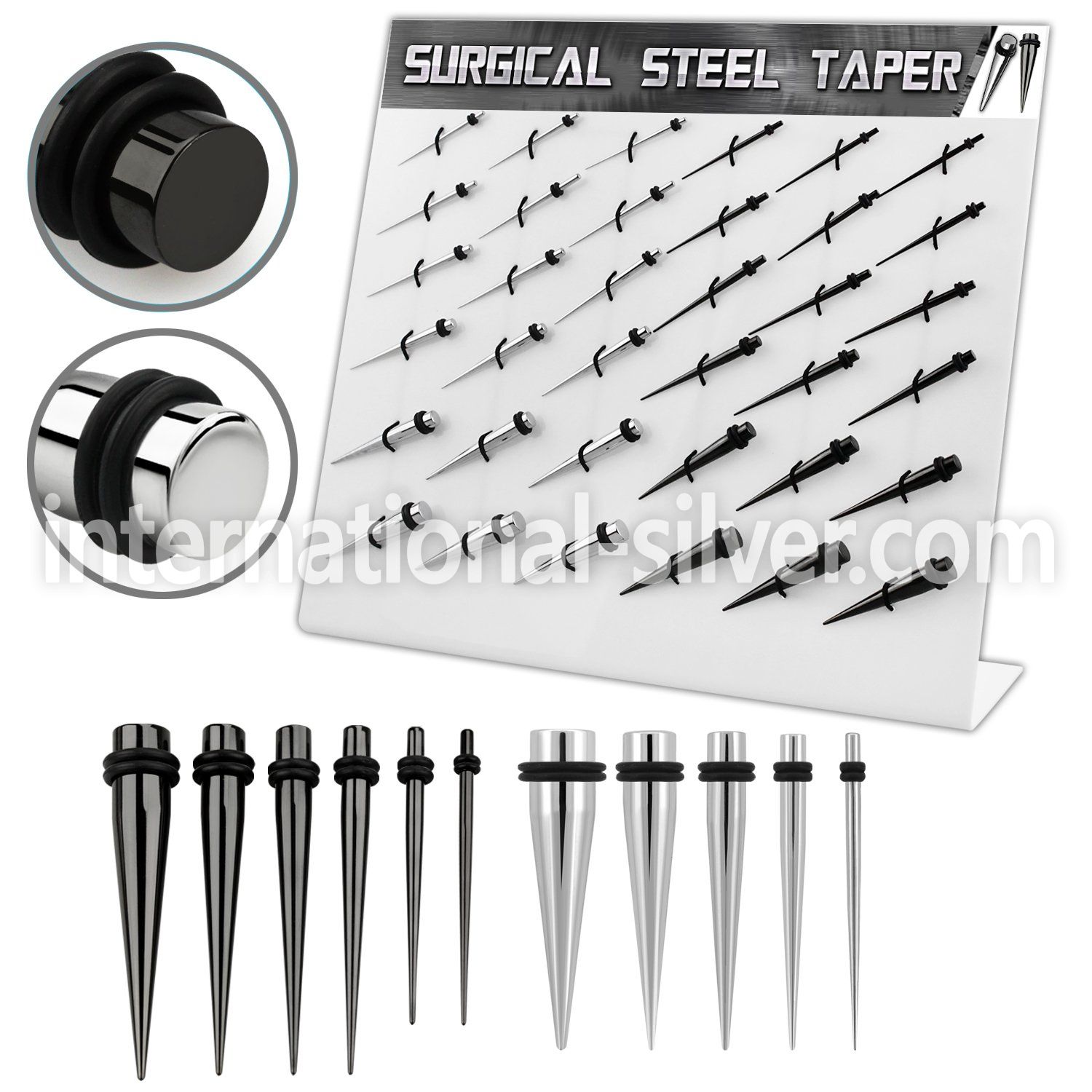 dmxp17 tapers anodized surgical steel 316l ear lobe