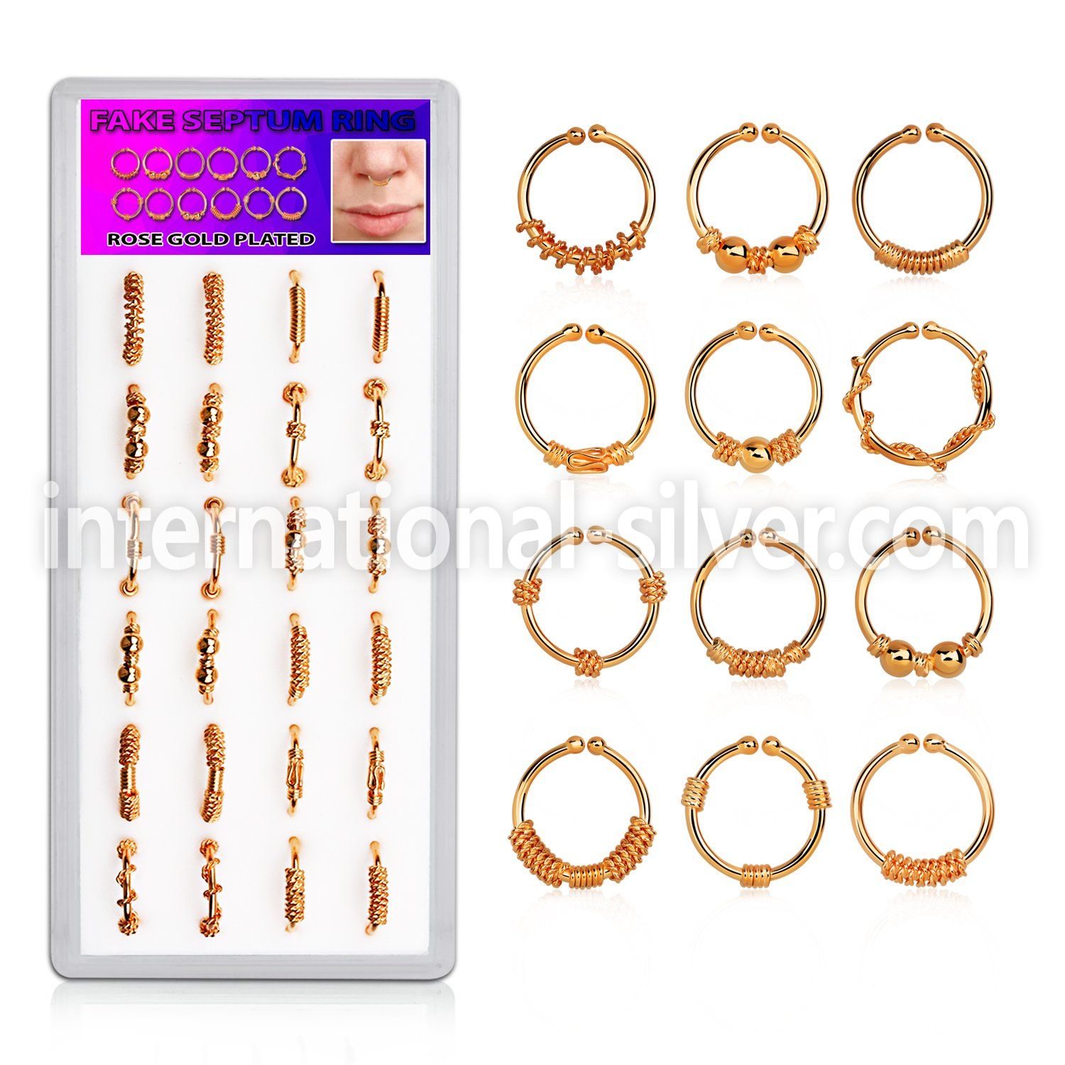 dnsm101 fake illusion body jewelry silver 925 septum