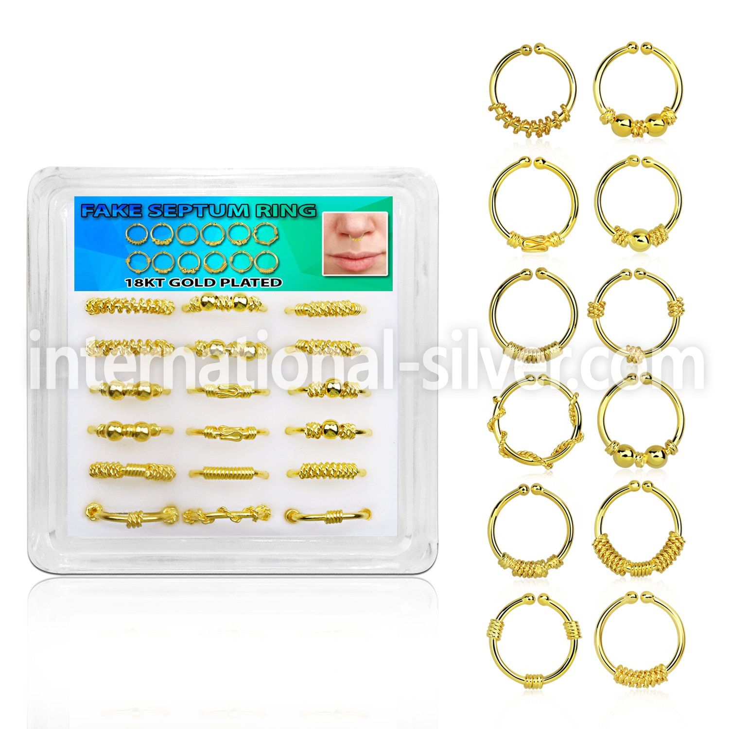 dnsm102 fake illusion body jewelry silver 925 septum