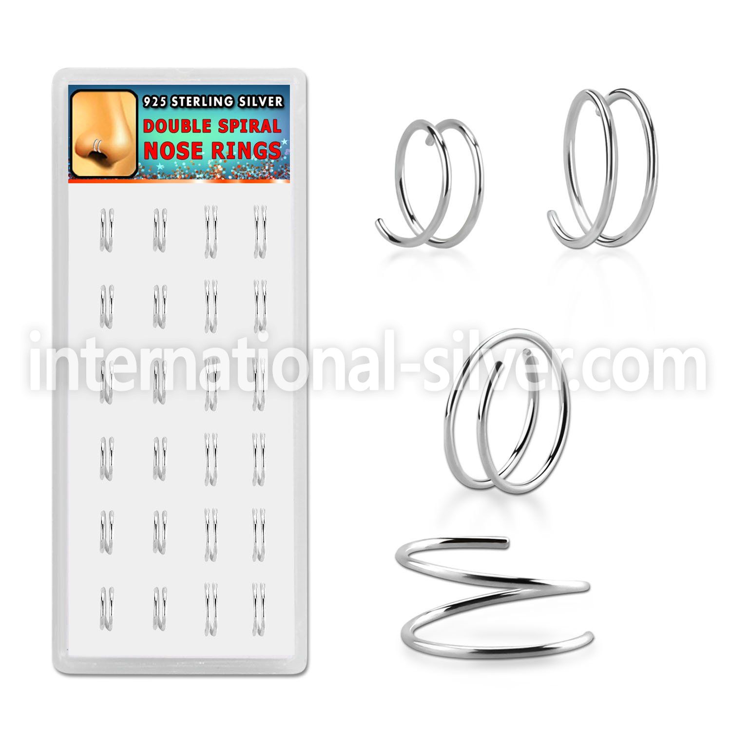 dnsm228 925 silver nose hoops nose  piercing