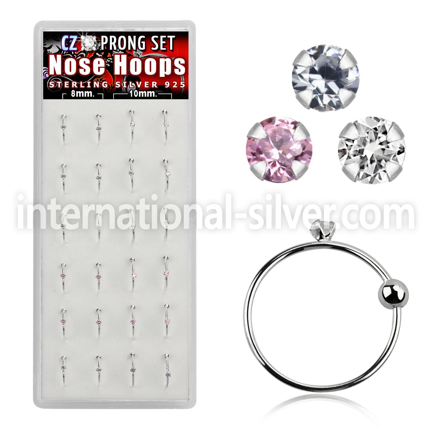 dnsm48 nose hoop silver 925 nose