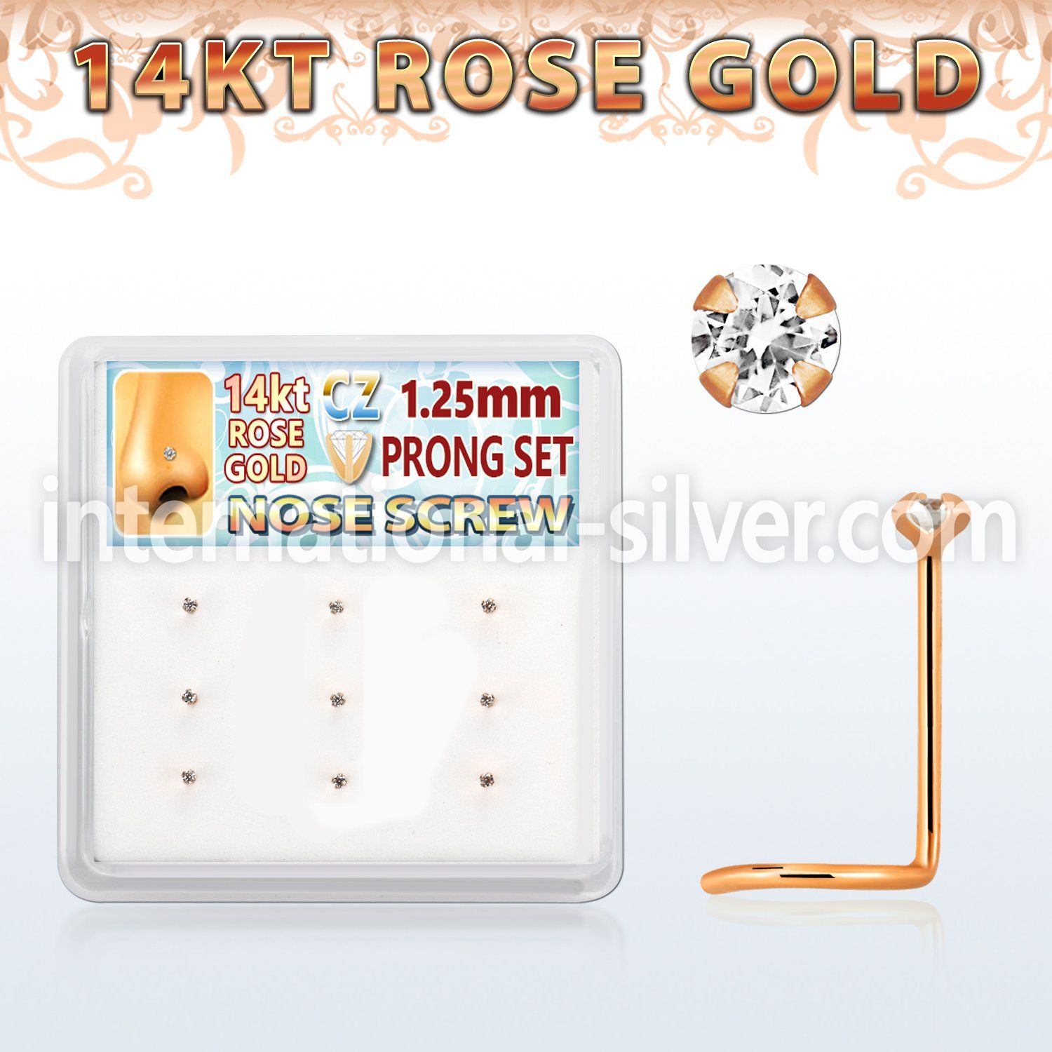 drsc26 l shape nose studs gold nose