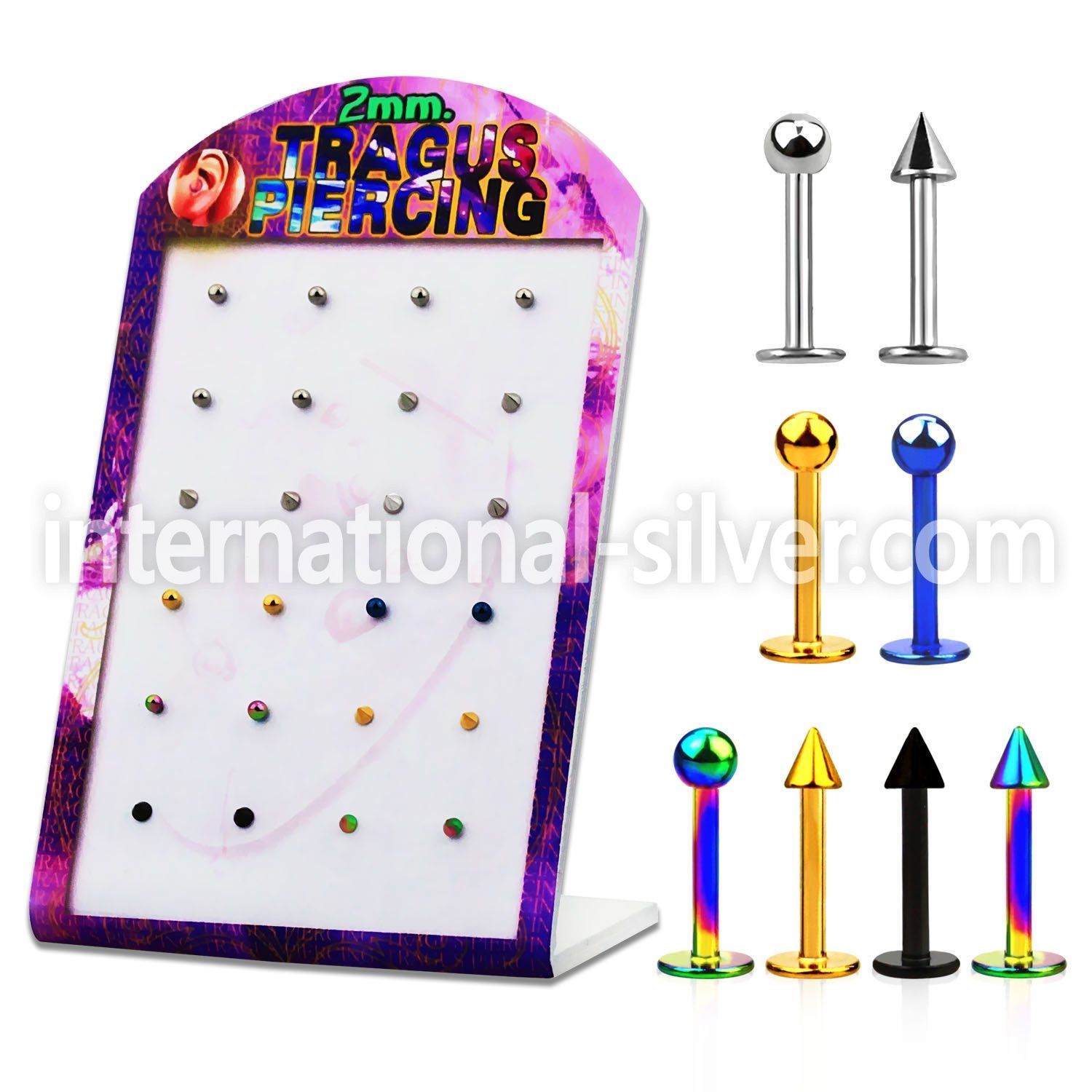 dtrg2 labrets lip rings anodized surgical steel 316l tragus