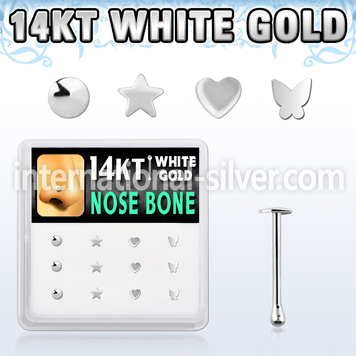 dwnb18 gold nose bones nose piercing