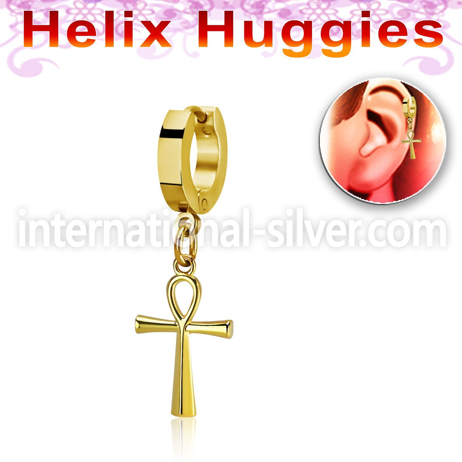 ehg769 stainless steel huggie piercing