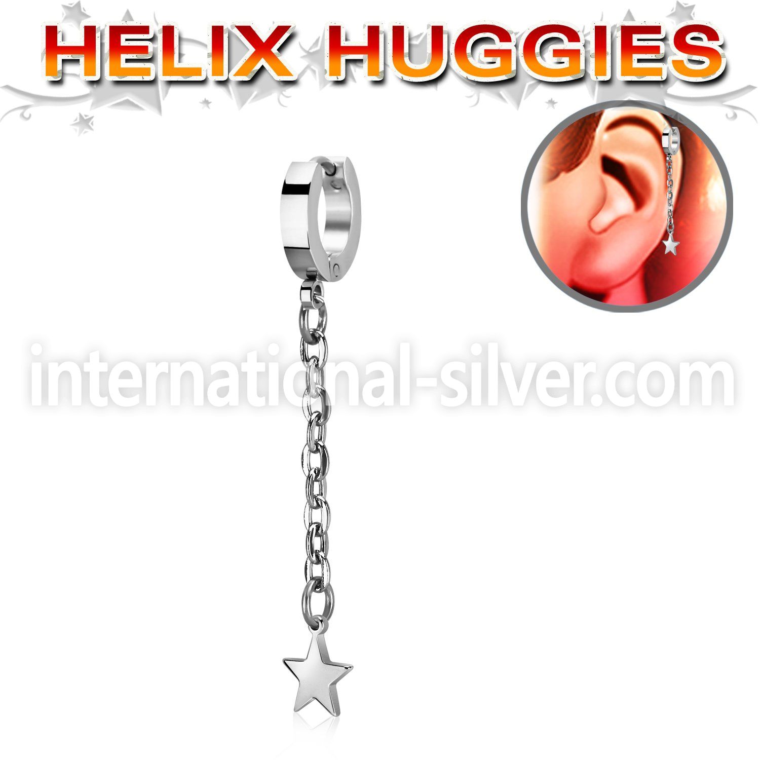 ehhl770 stainless steel huggie piercing
